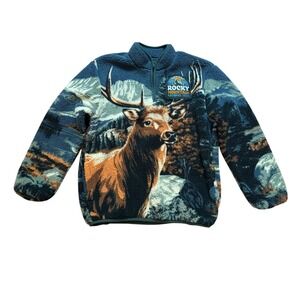 National Park Foundation Fleece Pullover Kids Blue Elk Graphic SIZE 10/12